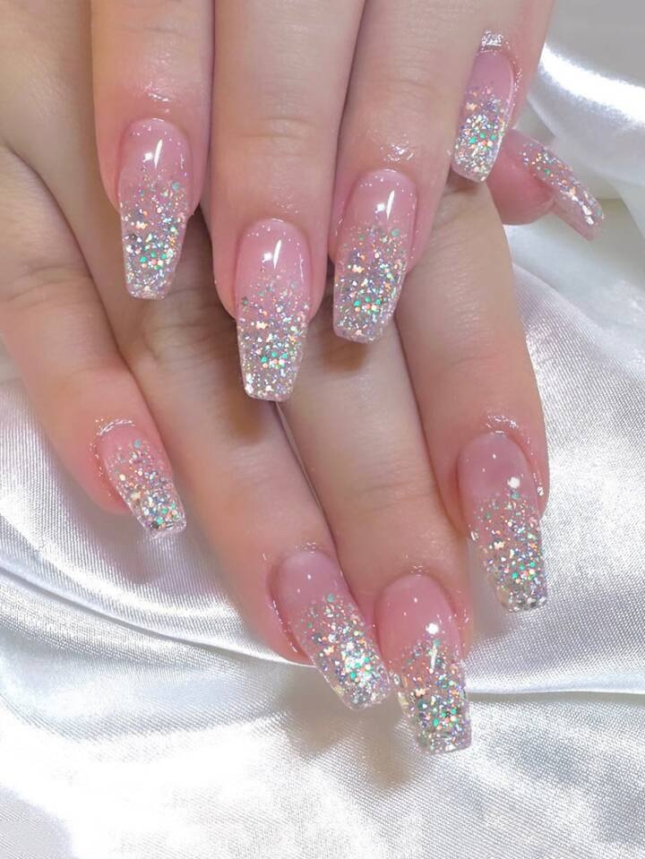 Juicy Pink and Confetti Nails